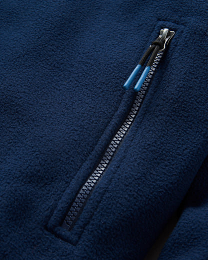 Caspian 1/2 Zip Recycled Polar Fleece - Rich Navy - Flatlay