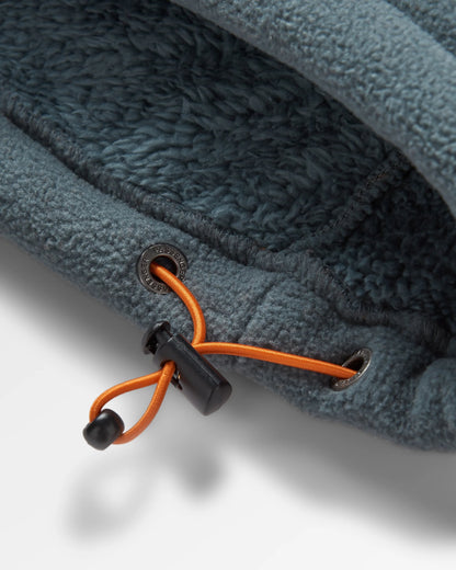 Loch Hooded Recycled Polar Fleece - Sunset Orange/Storm Grey - Flatlay