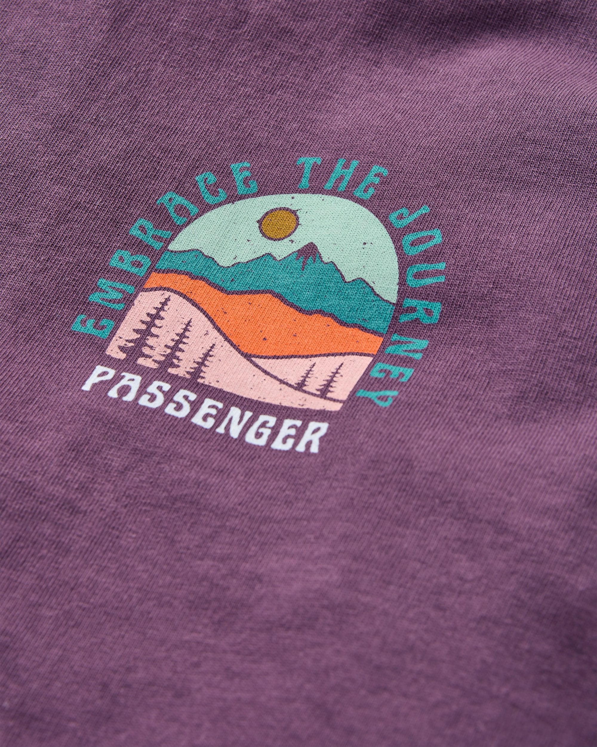 Outlook Recycled Cotton Oversized T-Shirt - Deep Plum - Flatlay