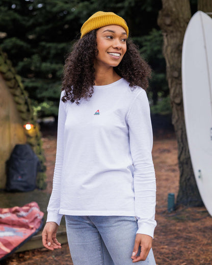 Classic Recycled Cotton LS T-Shirt - White - Lifestyle