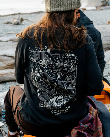 Roam Slow Women's Recycled Cotton LS T-Shirt - Black - Lifestyle