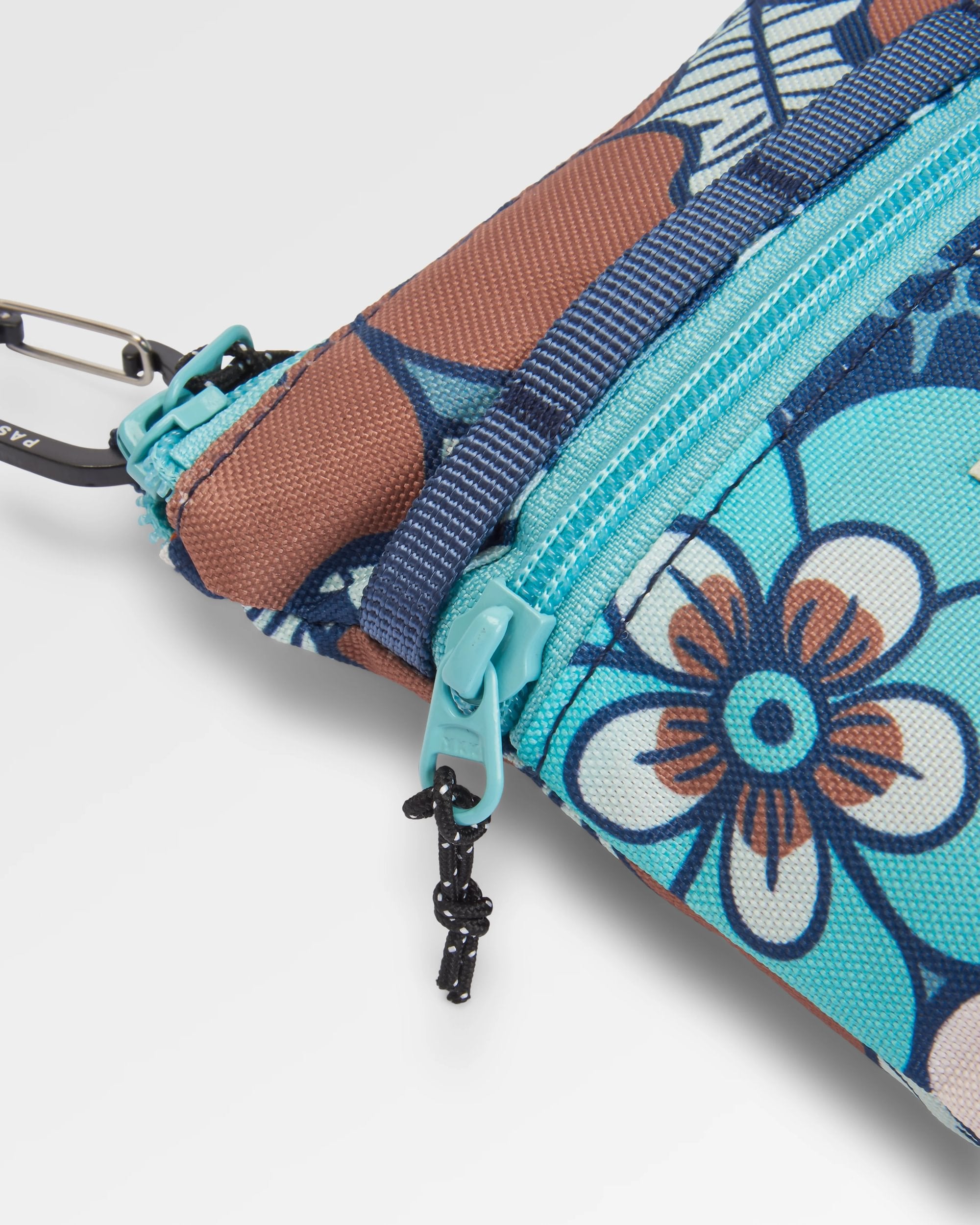 Journey Recycled Crossbody Bag - Vintage Floral Aqua - Flatlay