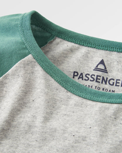 Roamer Recycled Cotton Raglan T-Shirt - Grey Marl - Flatlay