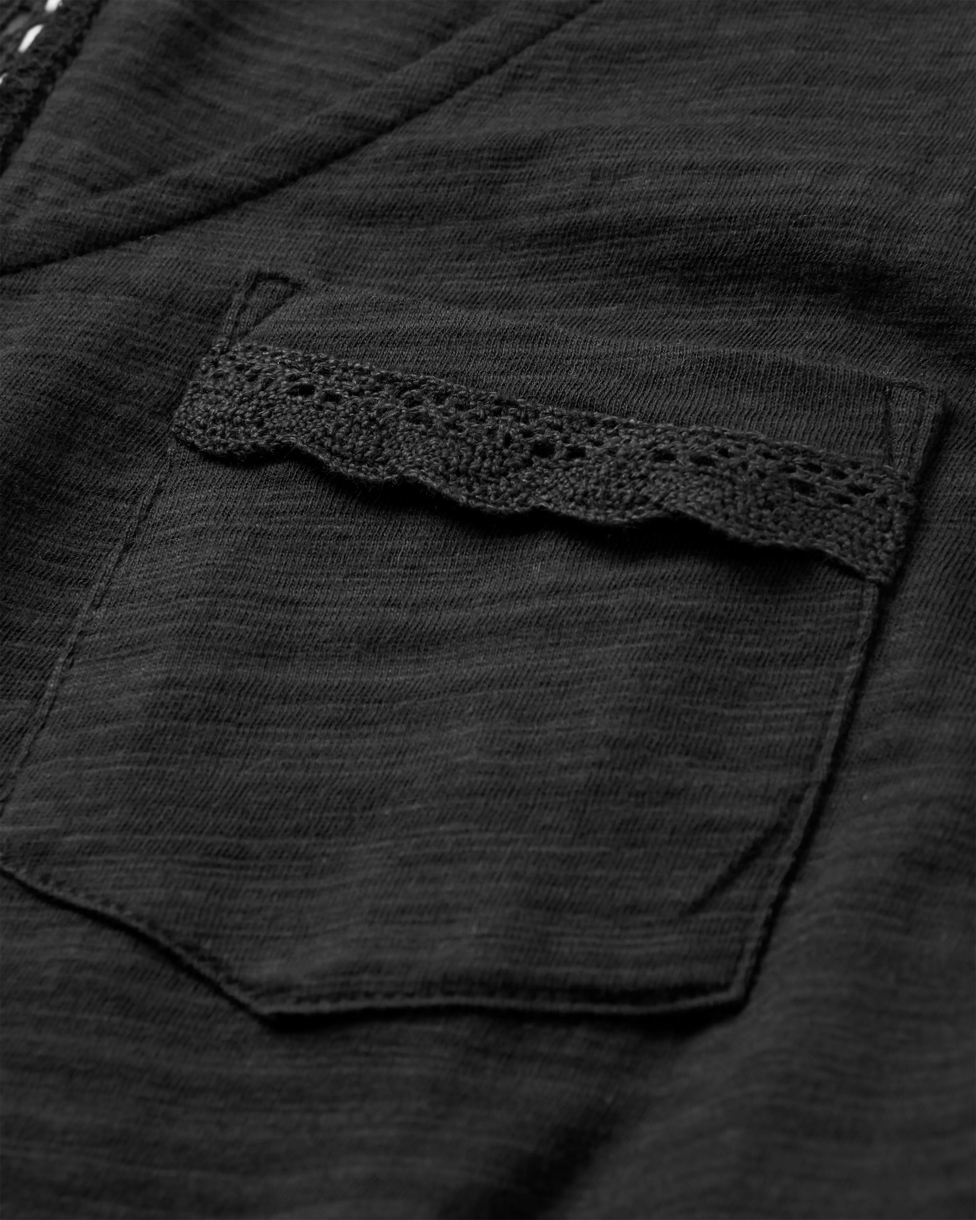 Rivergate Recycled Cotton Top - Black - Flatlay