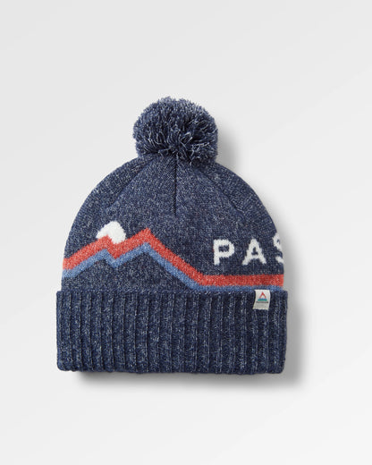 Passenger Recycled Bobble Hat - Rich Navy - Flatlay