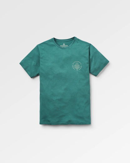 Escapism Recycled Cotton T-Shirt - Deep Ocean - Flatlay