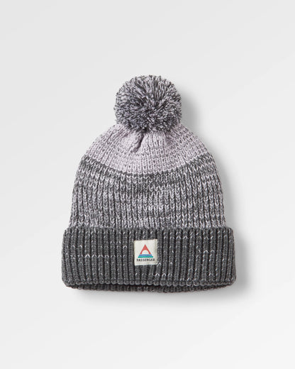 Crag Recycled Bobble Hat - Charcoal/Stone - Flatlay