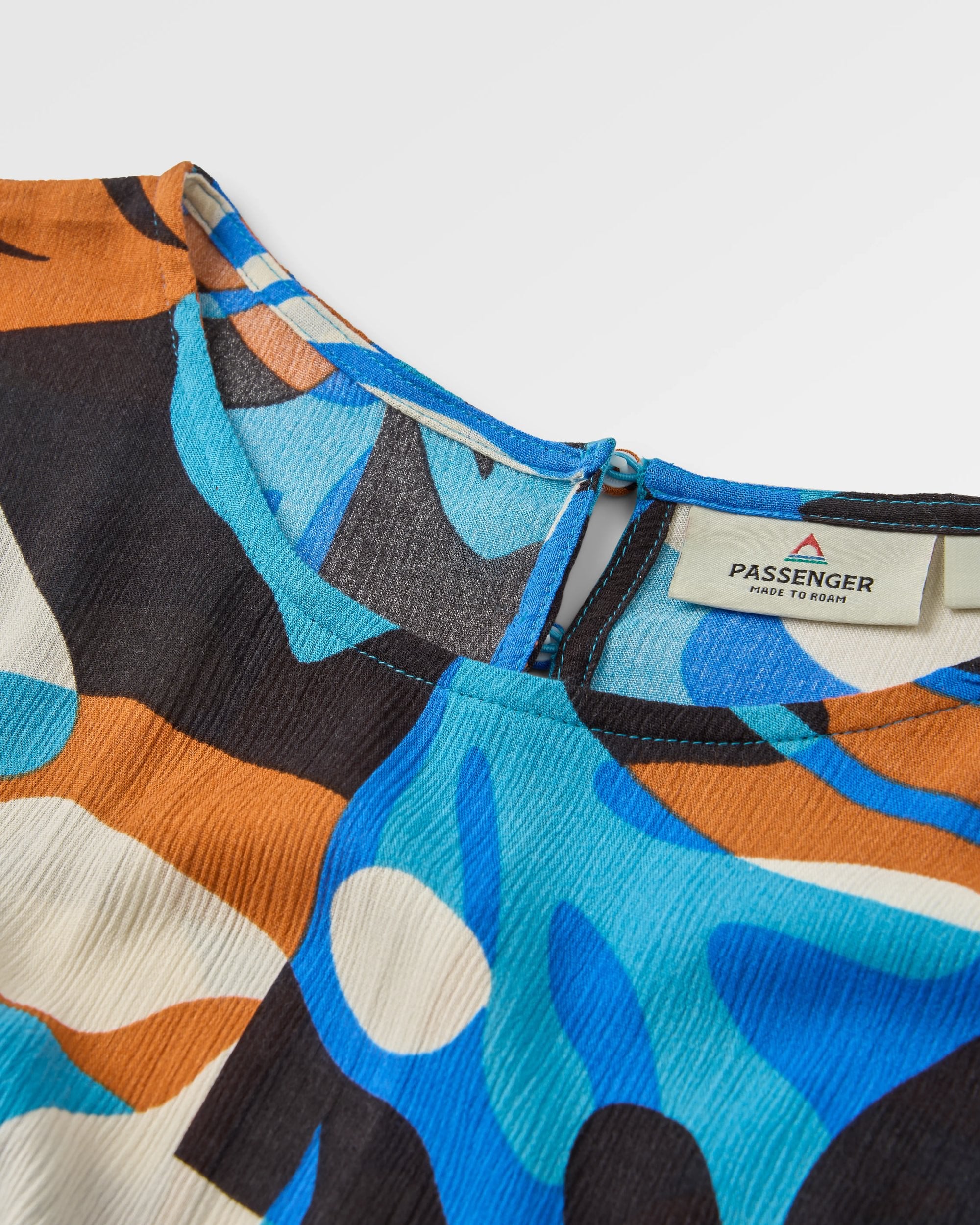 Thimbleberry Jumpsuit - Mountain Foliage Blue - Flatlay