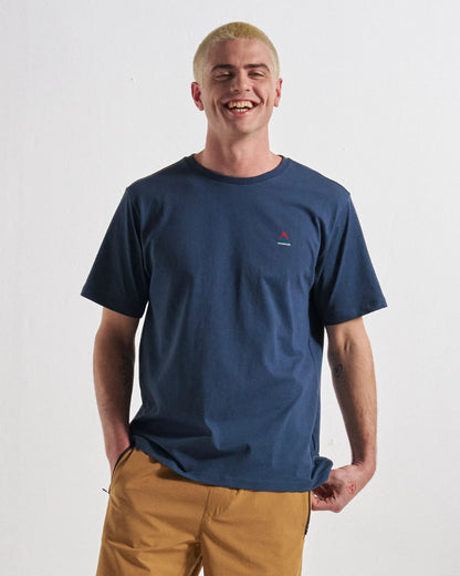 Classic Logo Organic Cotton T-Shirt - Rich Navy - Studio Model