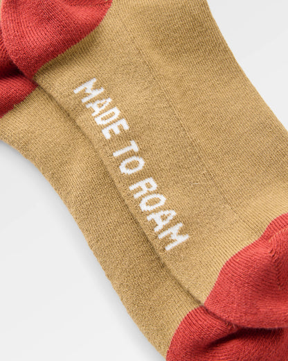 Classic Midweight Crew Socks - Biscuit - Flatlay