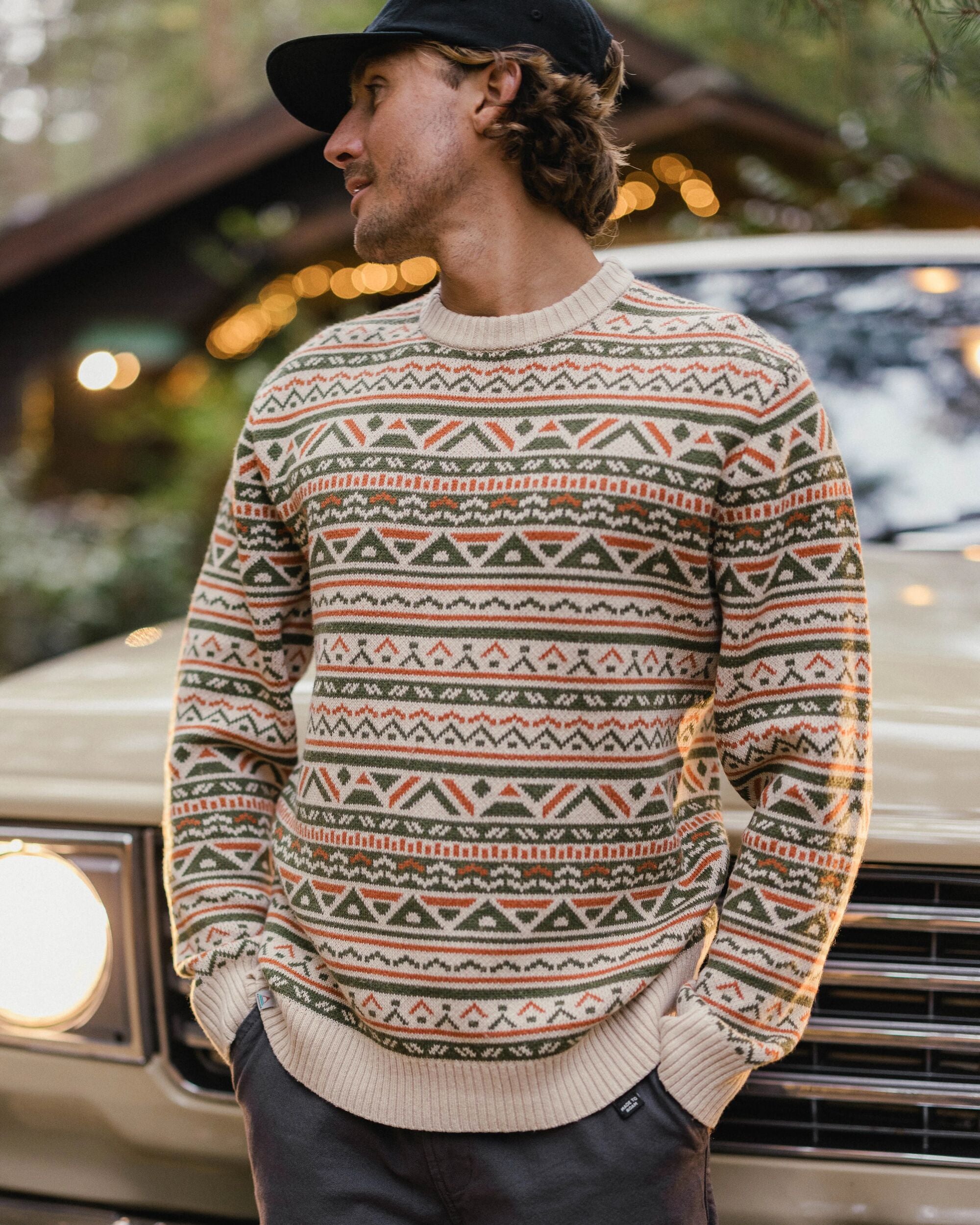 Stoked Knitted Jumper - Oatmeal Multi - Lifestyle
