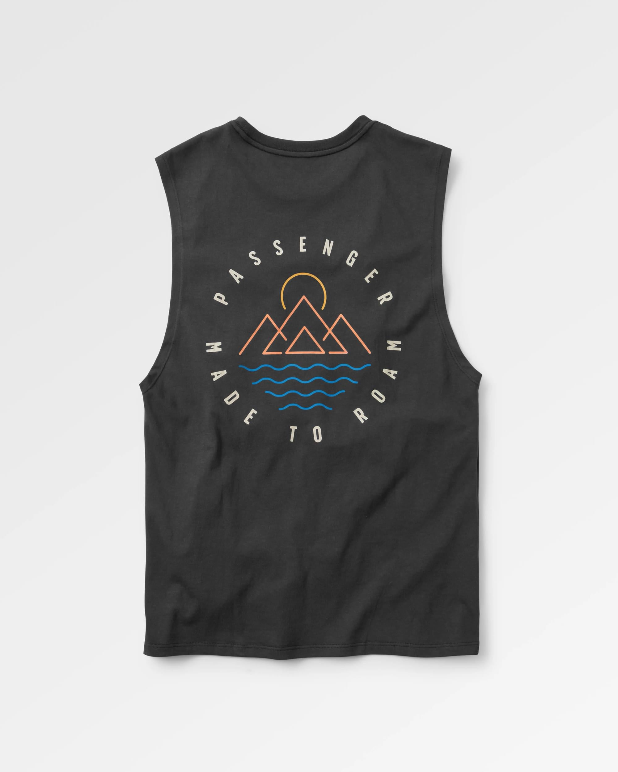 Escapism Recycled Cotton Vest - Black - Flatlay