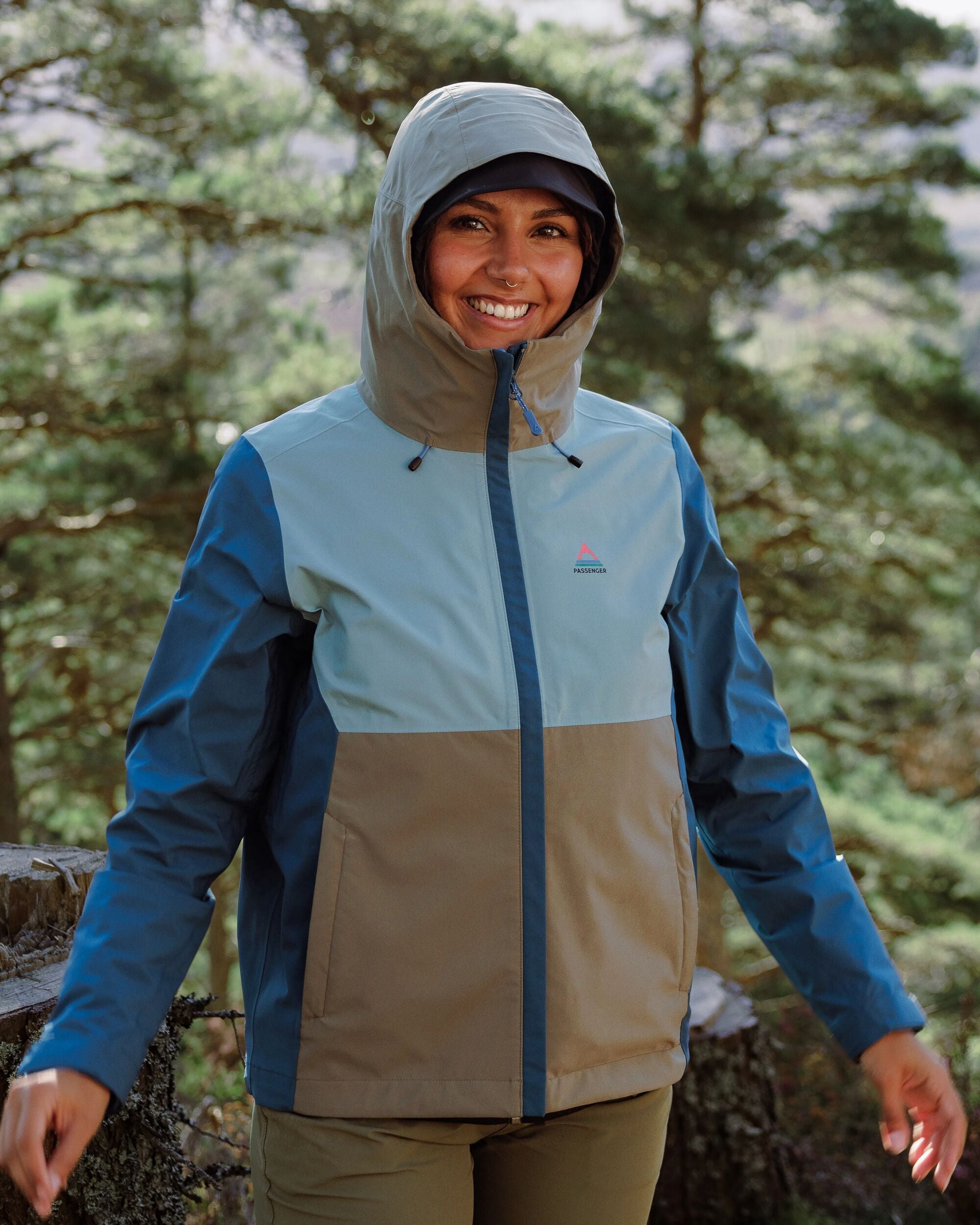 Rainstorm Recycled Waterproof Jacket - Tidal Blue/Arctic/Dusty Olive - Lifestyle