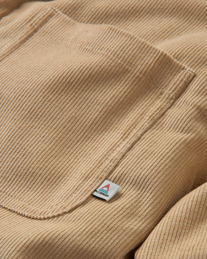 Kodiak Sherpa Lined Cord Overshirt - Stone - Flatlay