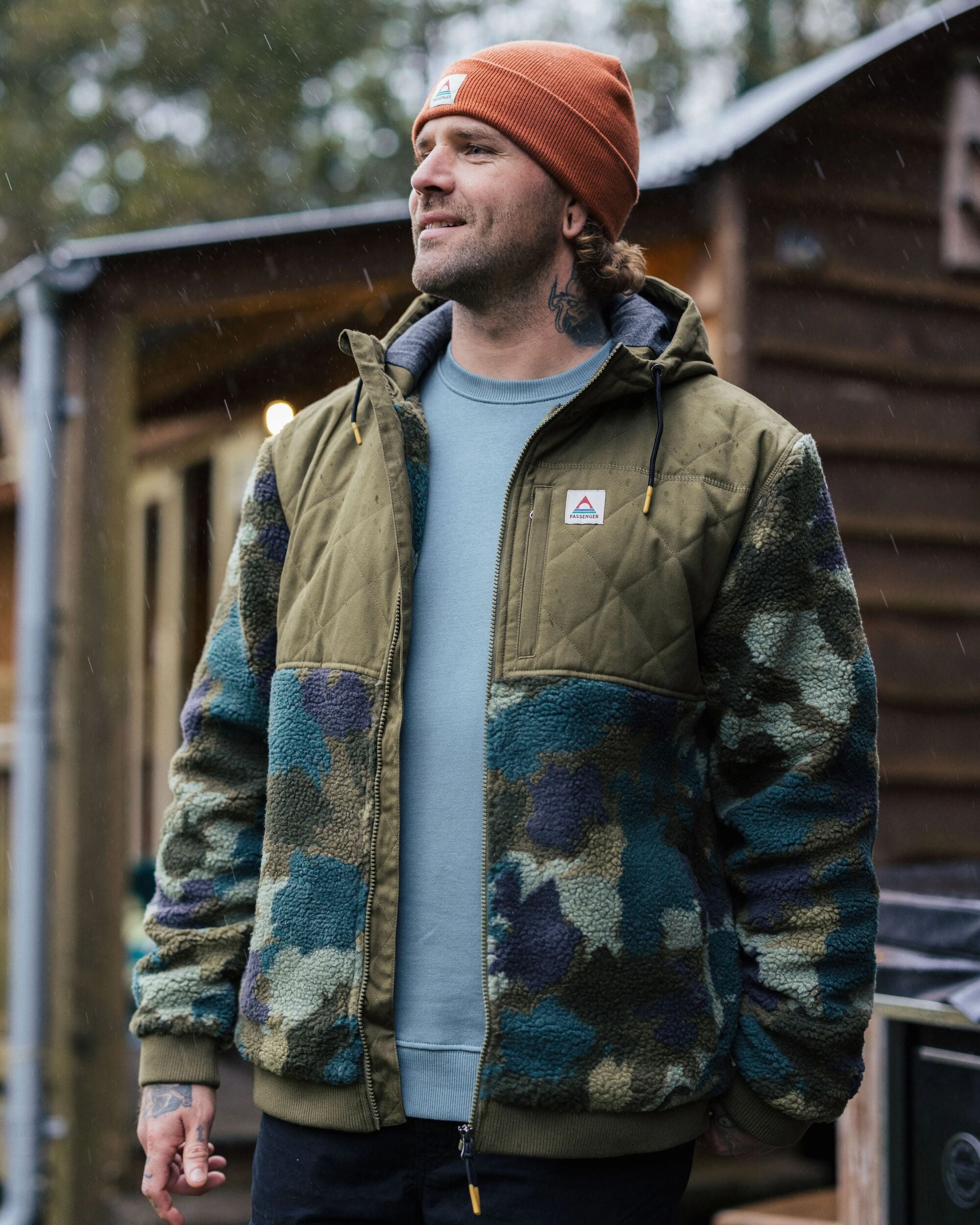 Adventure 2.0 Recycled Deep-Pile Sherpa Fleece - Alpine Camo Khaki - Lifestyle
