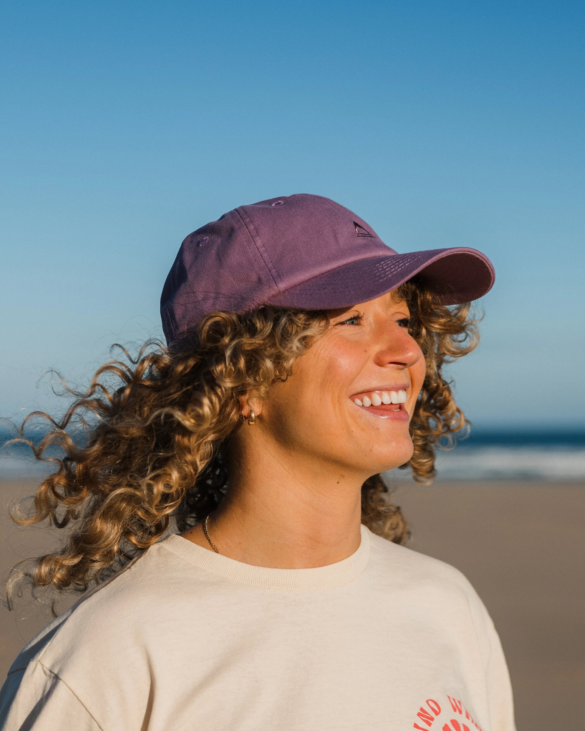 Classic Recycled Cotton 6 Panel Cap - Grape - Lifestyle - Female