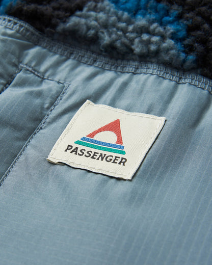 Offroad Recycled Sherpa 1/2 Zip Fleece - Abstract Trails Black - Flatlay