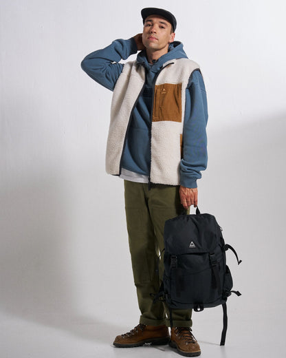 Trekker Deep Pile Sherpa Vest - Warm Ivory - Studio Model
