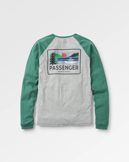 Roamer Recycled Cotton Raglan T-Shirt - Grey Marl - Flatlay