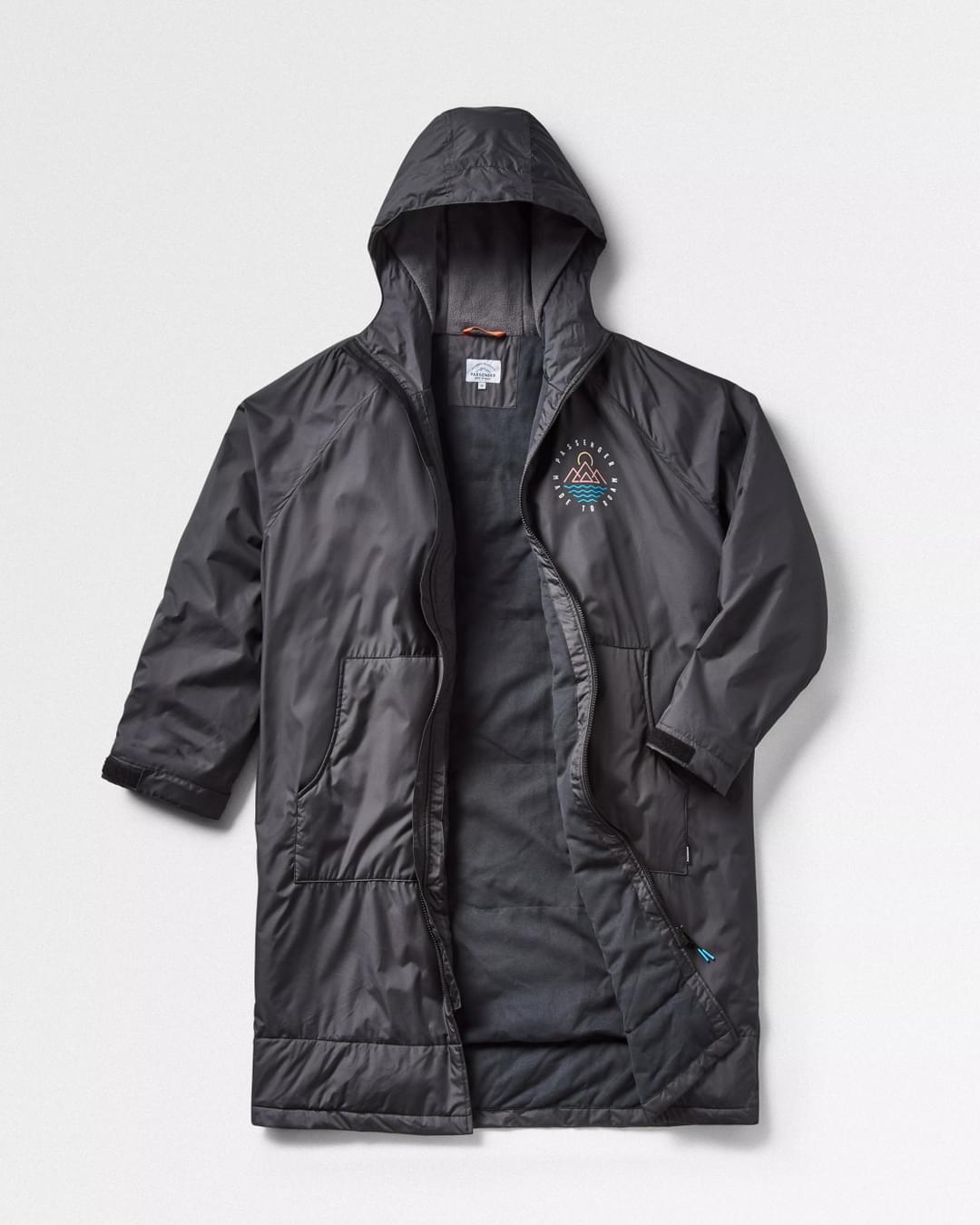 Escapism Recycled Towel Lined Changing Robe Black – Passenger