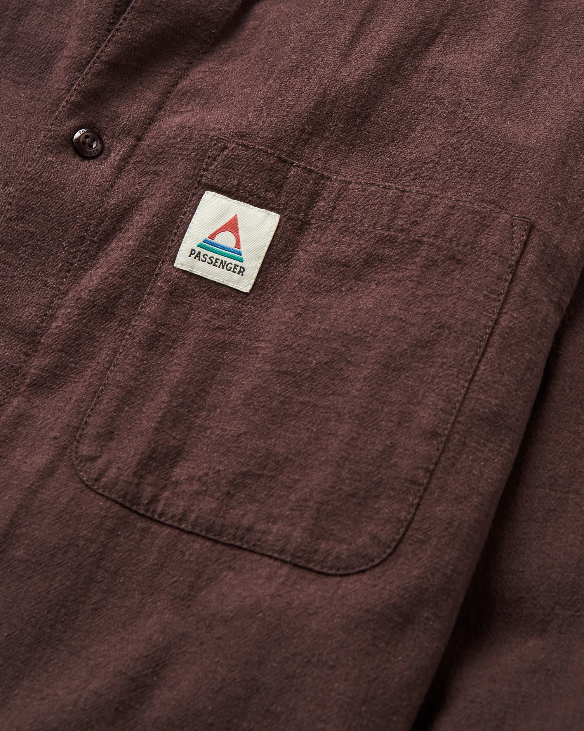 Arica Textured Organic Cotton Shirt - Espresso - Flatlay