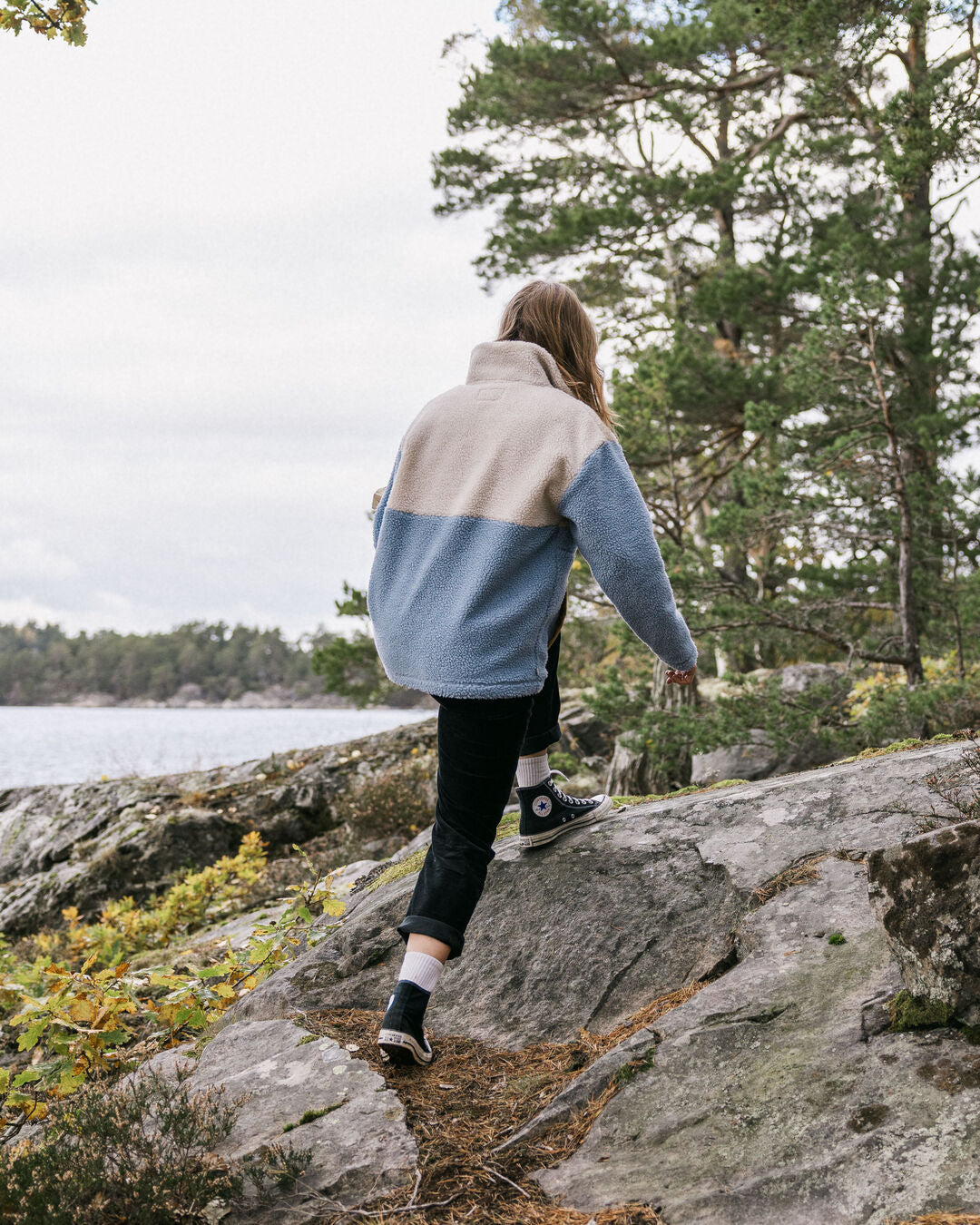 Create Recycled Deep-Pile Sherpa Fleece - Blue Fog - Lifestyle