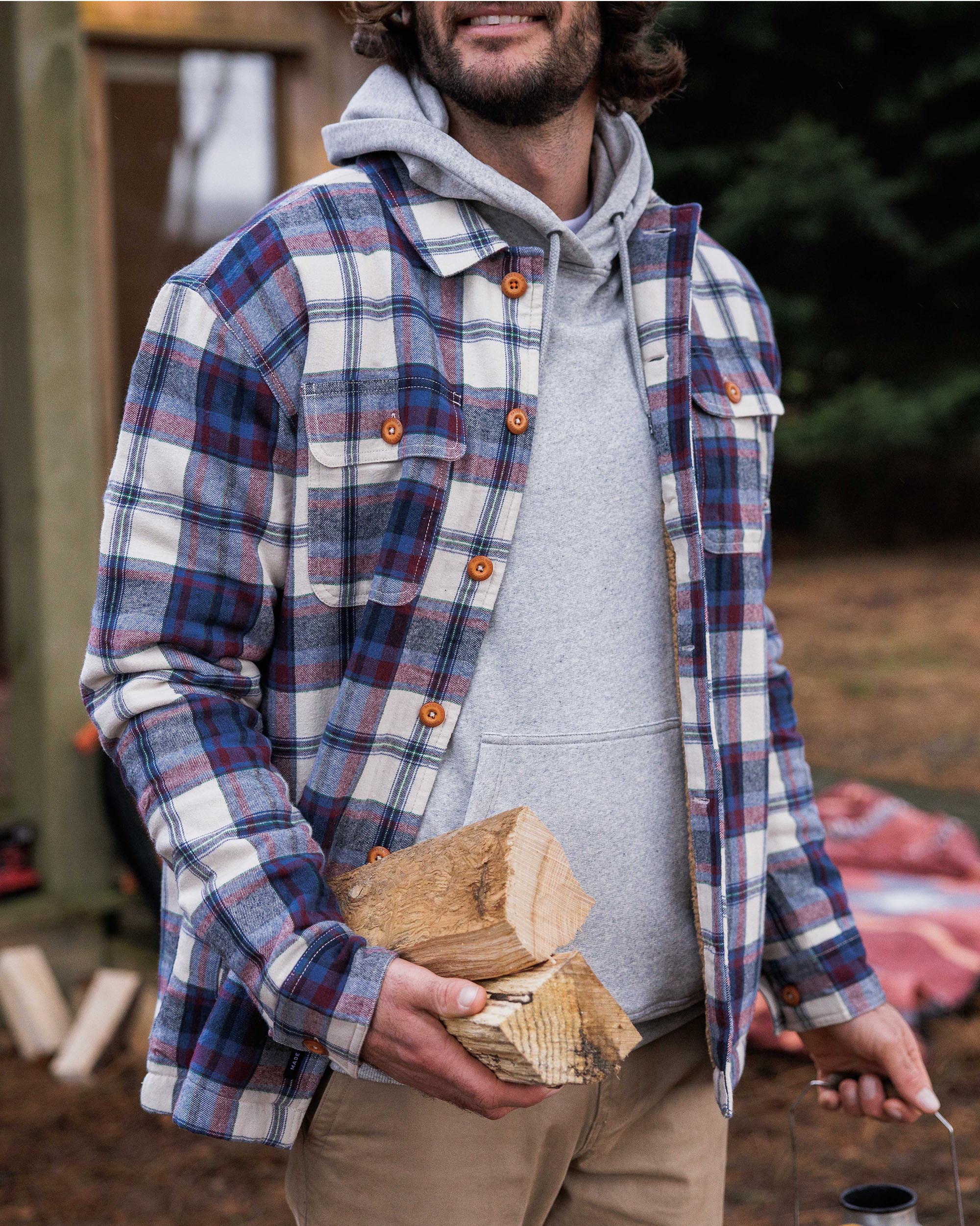 Freestyle Sherpa-Lined Overshirt - Vintage White - Lifestyle