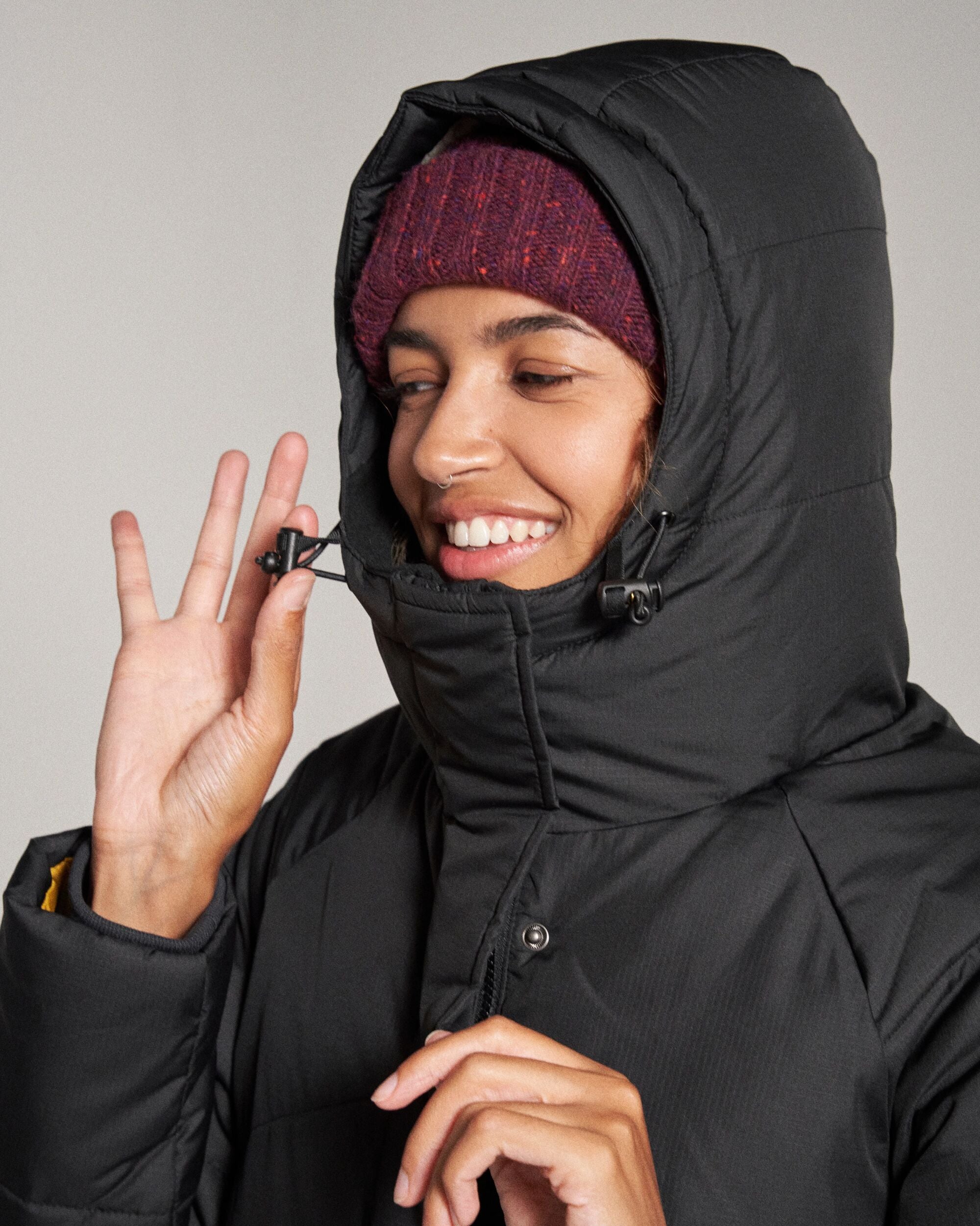 Tasman Recycled Long Insulated Jacket - Black - Studio Model