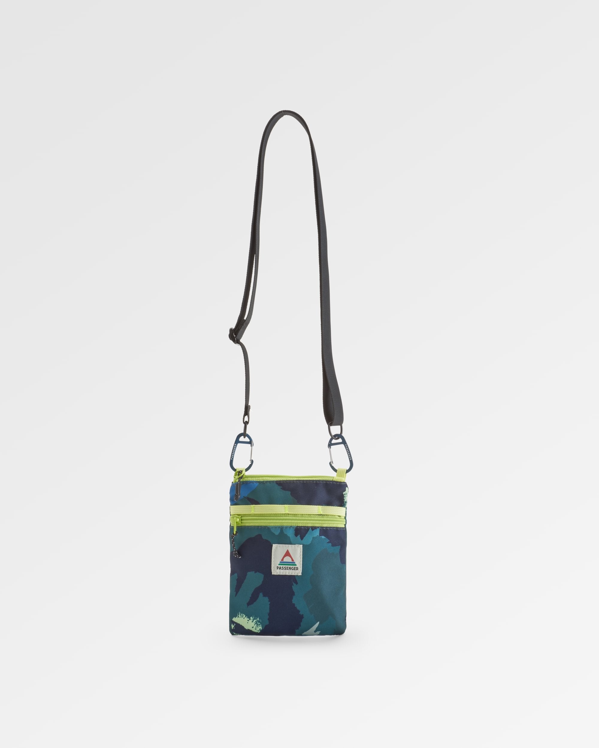 Journey Recycled Crossbody Bag - Alpine Camo Rain Forest - Flatlay