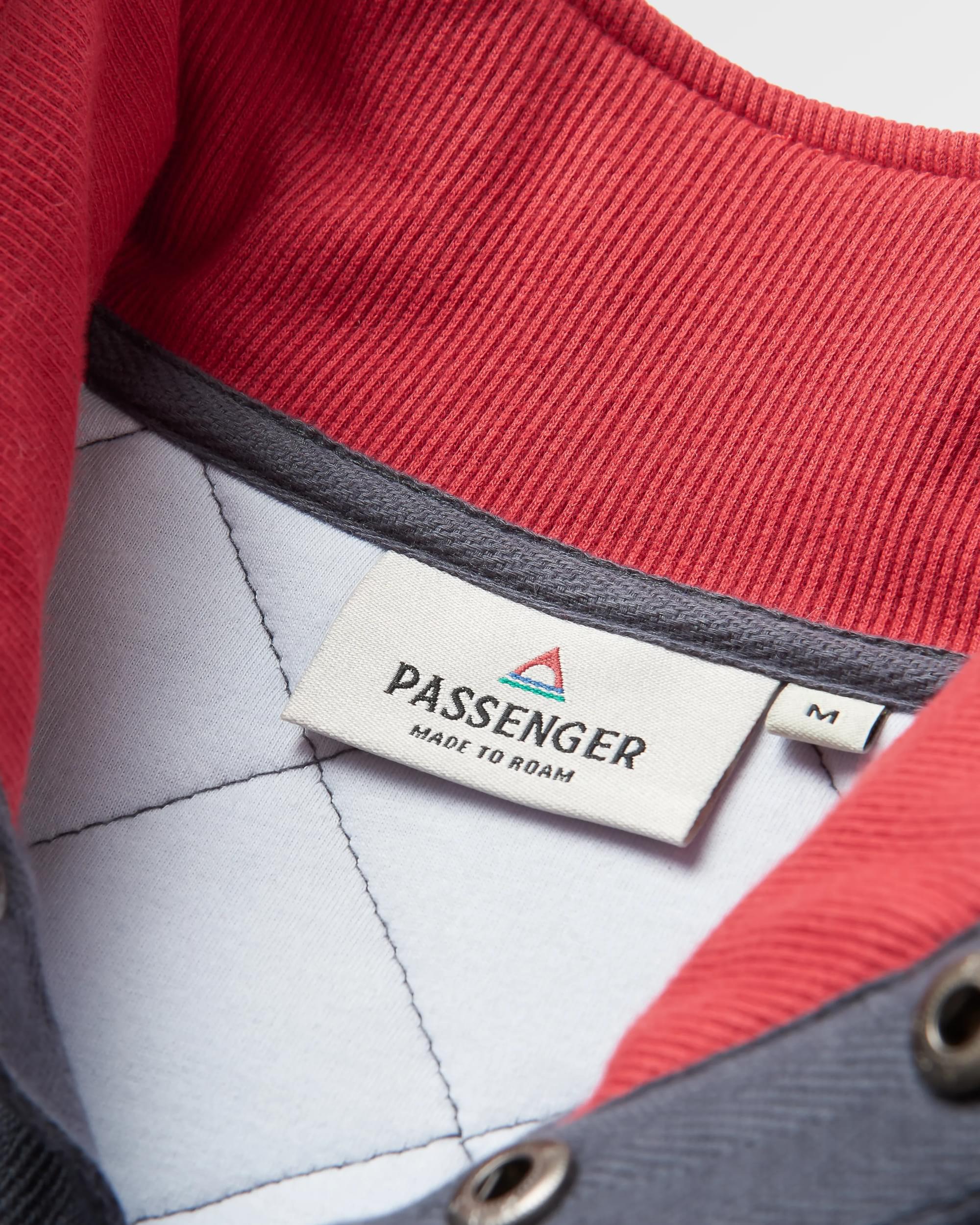 Bark Recycled Quilted Popper Up Sweatshirt - Charcoal - Flatlay