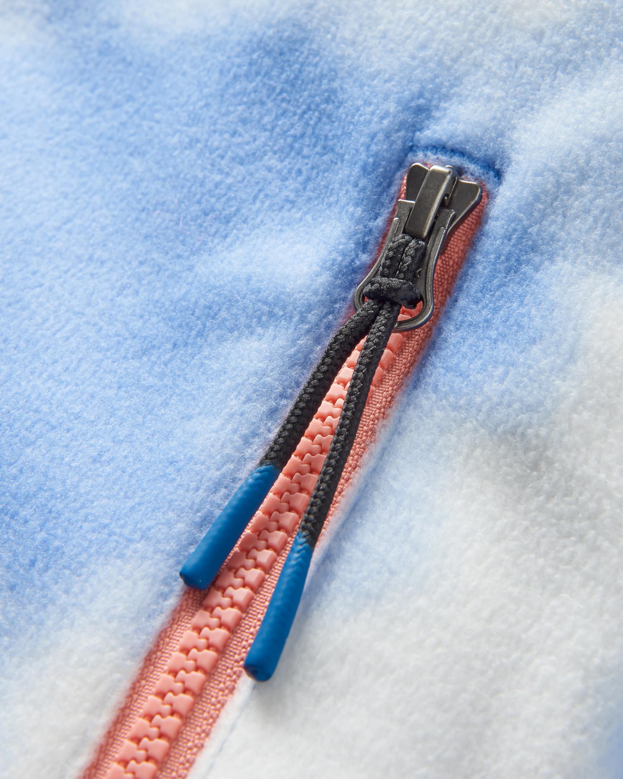 Juana Recycled Polar Hooded Fleece - Tie Dye Cornflower - Flatlay