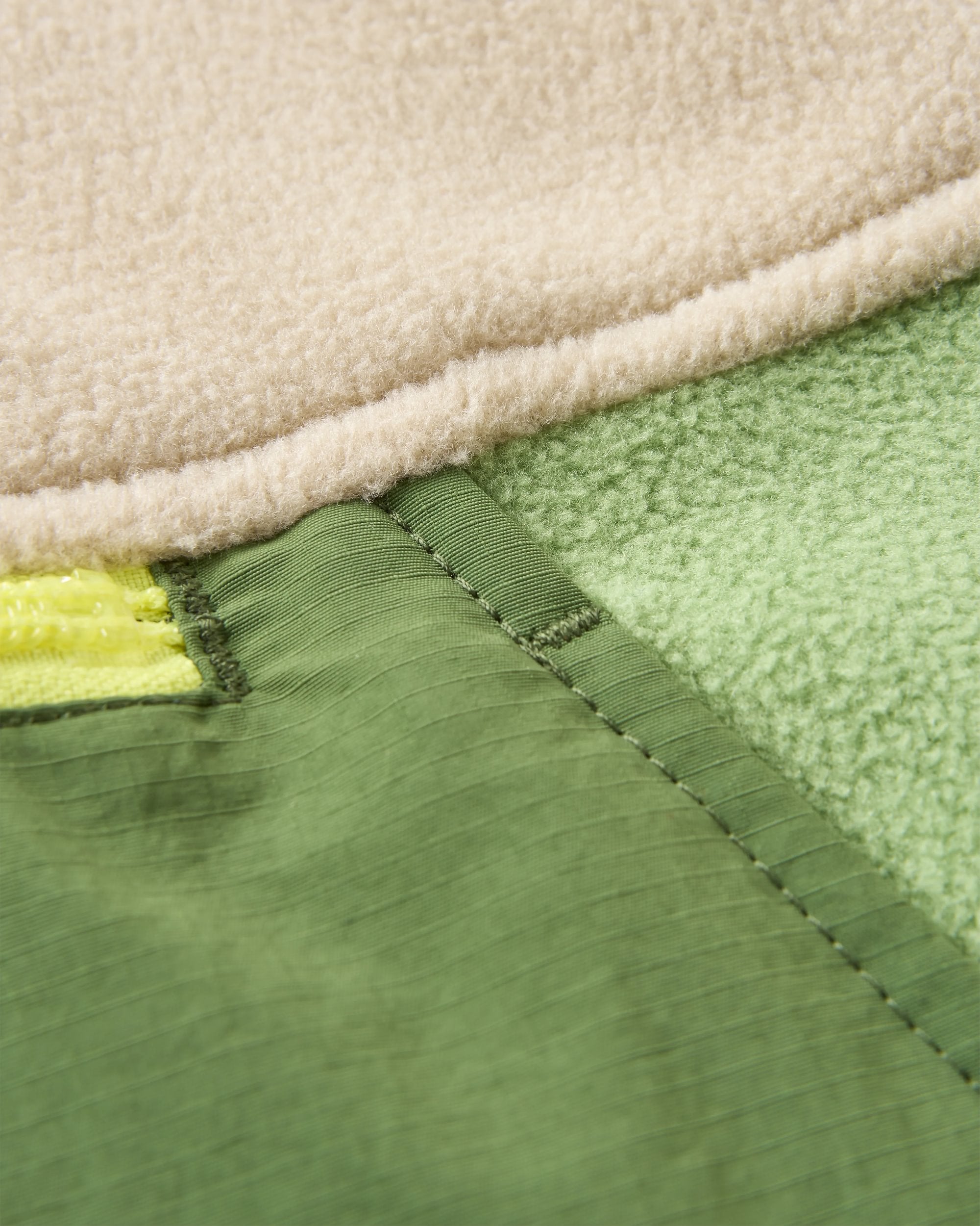 Alexander Recycled Hooded Polar Fleece - Feather/Wild Green - Flatlay