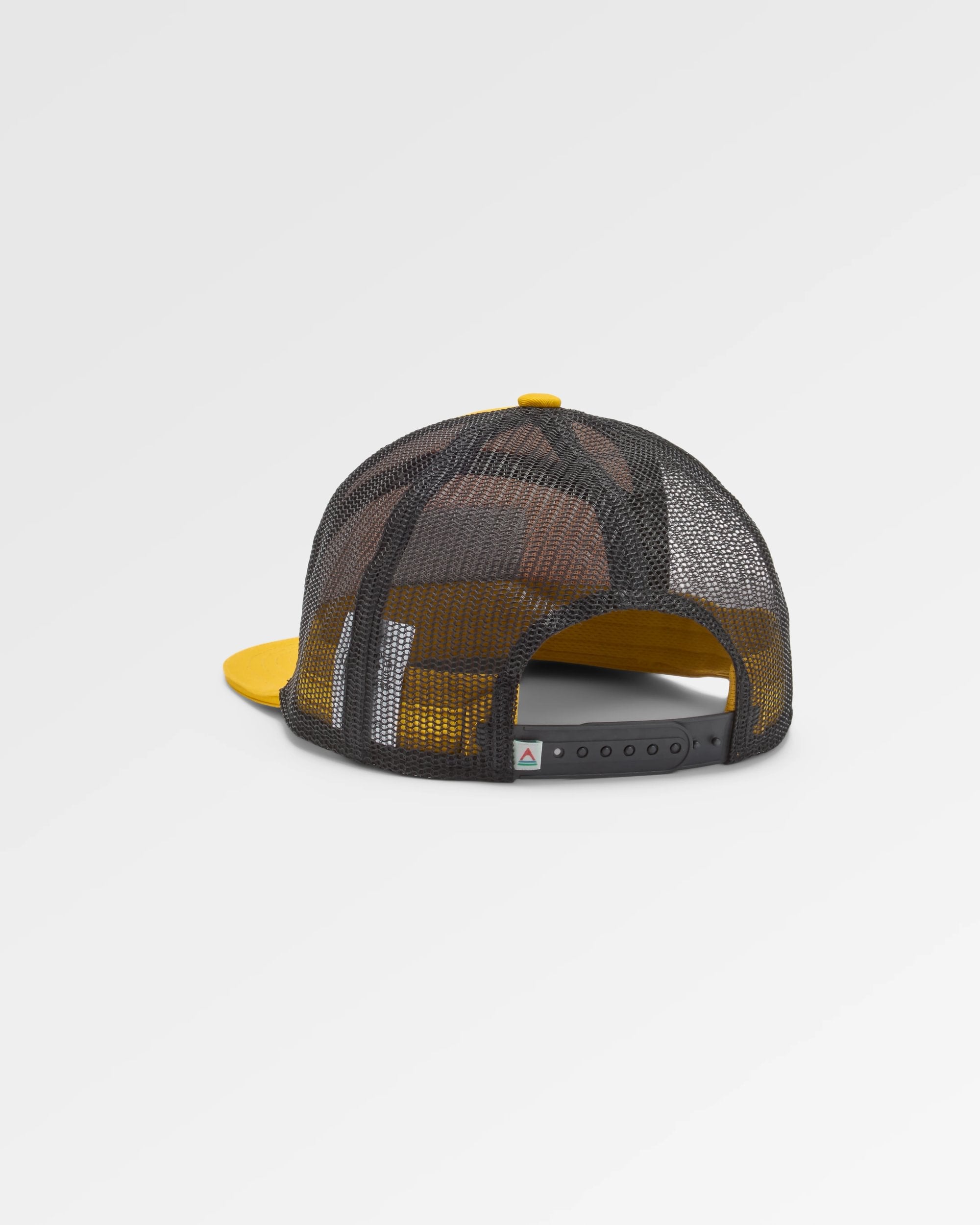 Roamer 7 Panel Organic Cotton Trucker Cap - Spruce Yellow - Flatlay