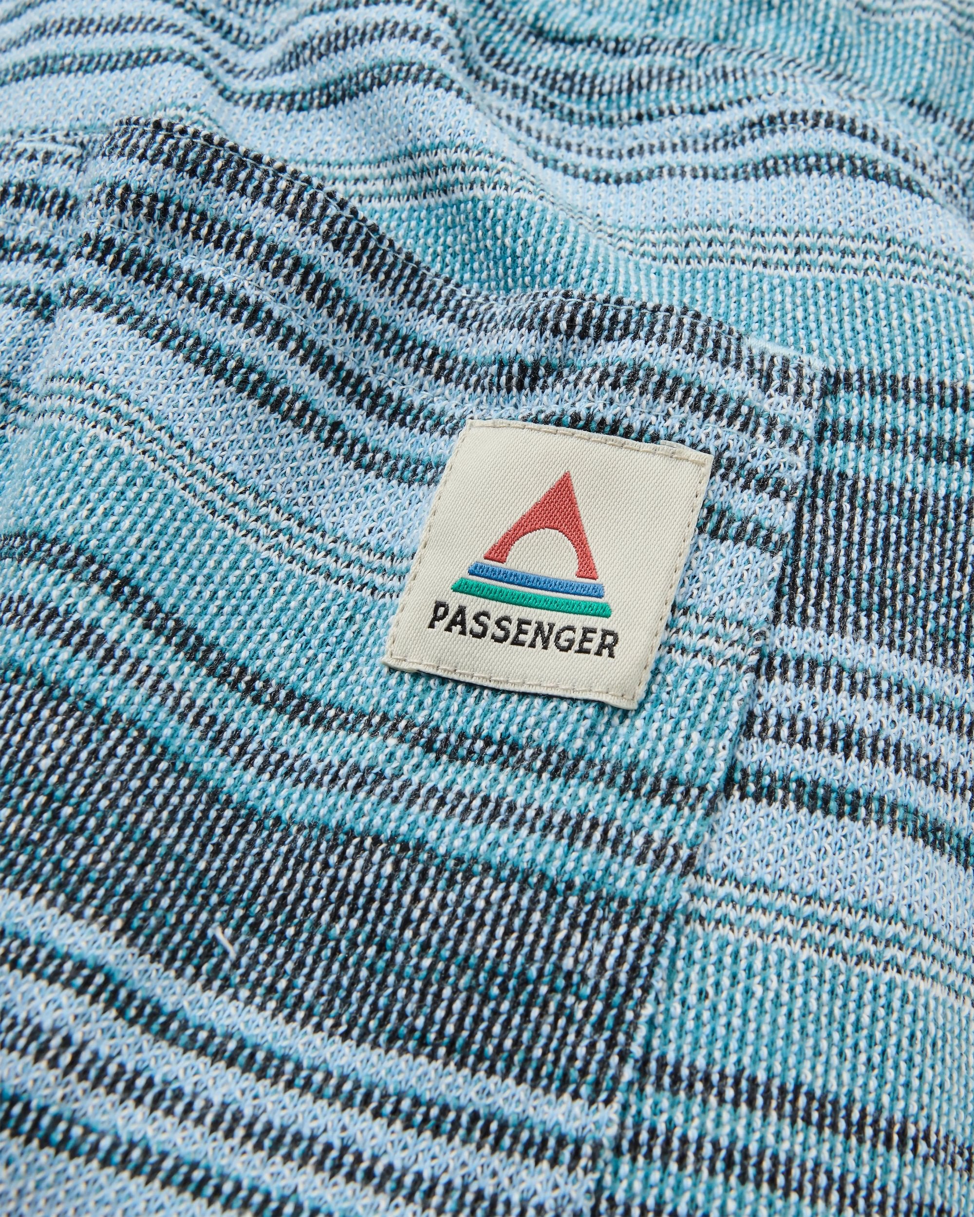 Lagoon Loopback Short - Multi Blue Stripe - Flatlay