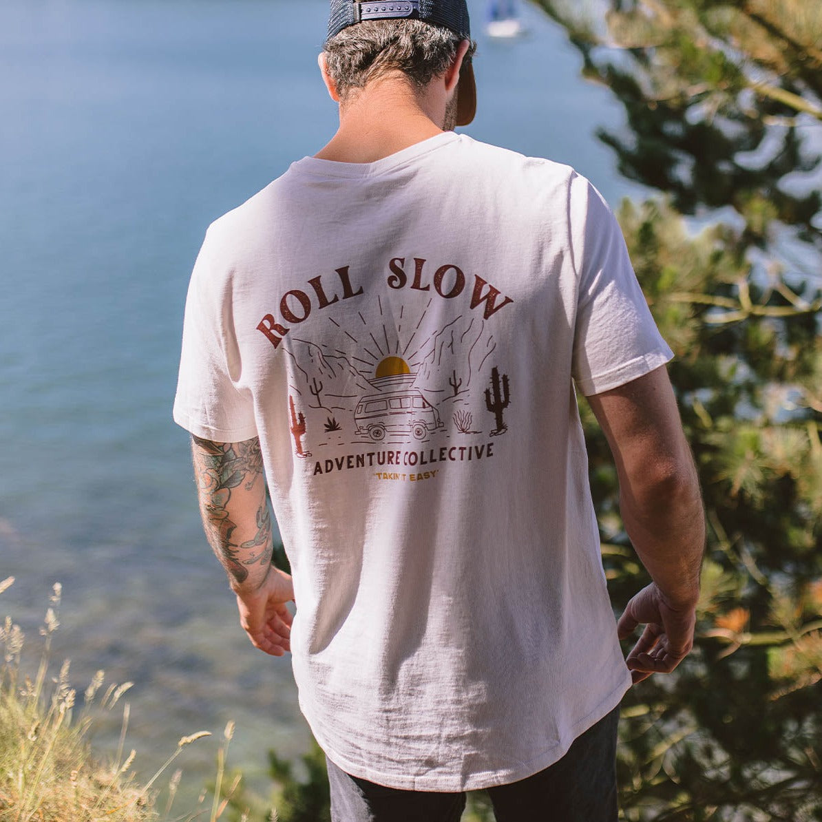 Roll Slow Recycled Cotton T-Shirt - Egret