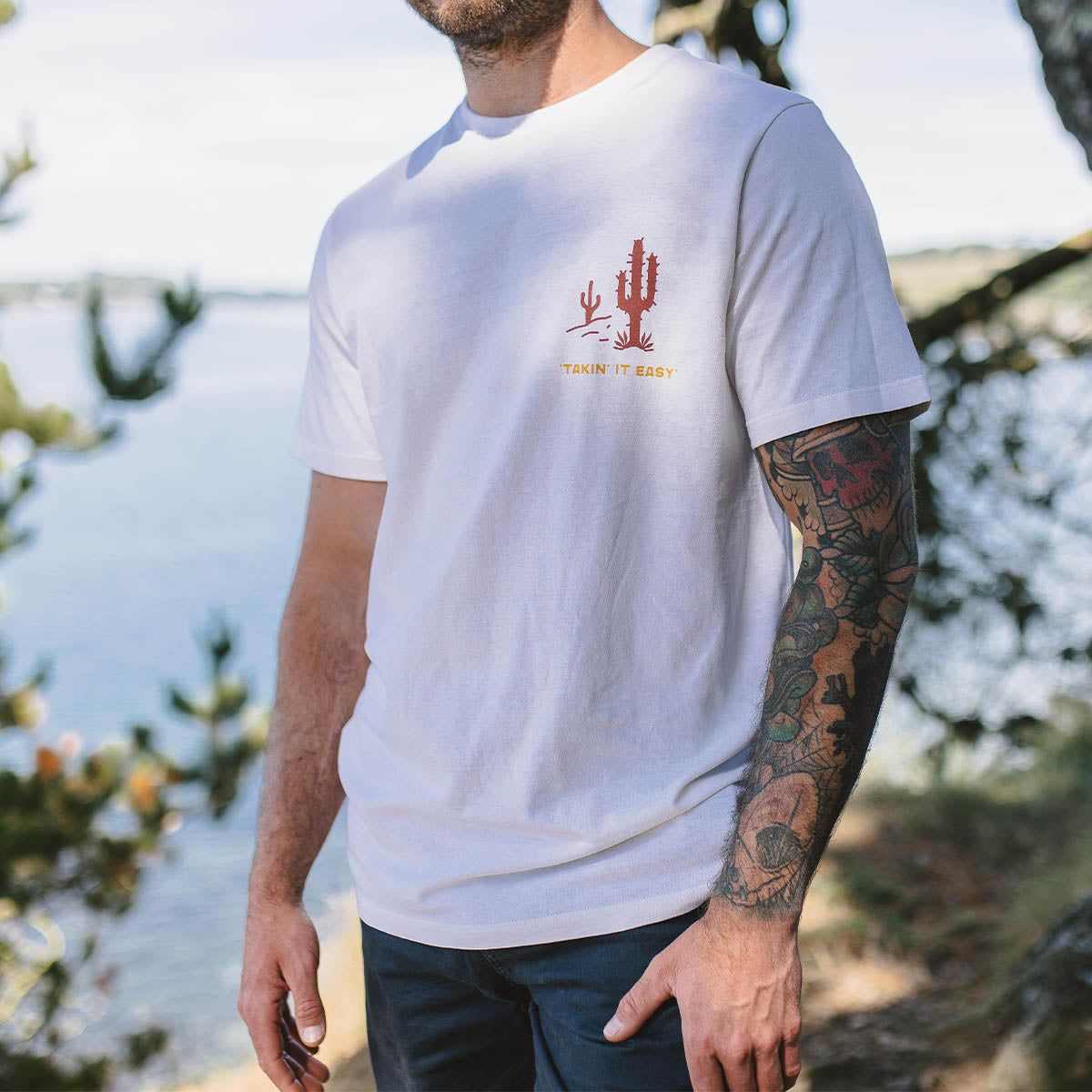 Roll Slow Recycled Cotton T-Shirt - Egret