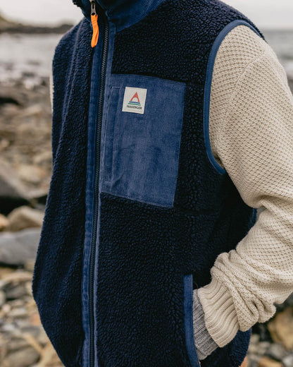 Canyon Recycled Deep-Pile Sherpa Vest - Deep Navy
