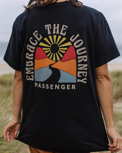 Embrace The Journey Oversized Recycled Cotton T-Shirt - Black