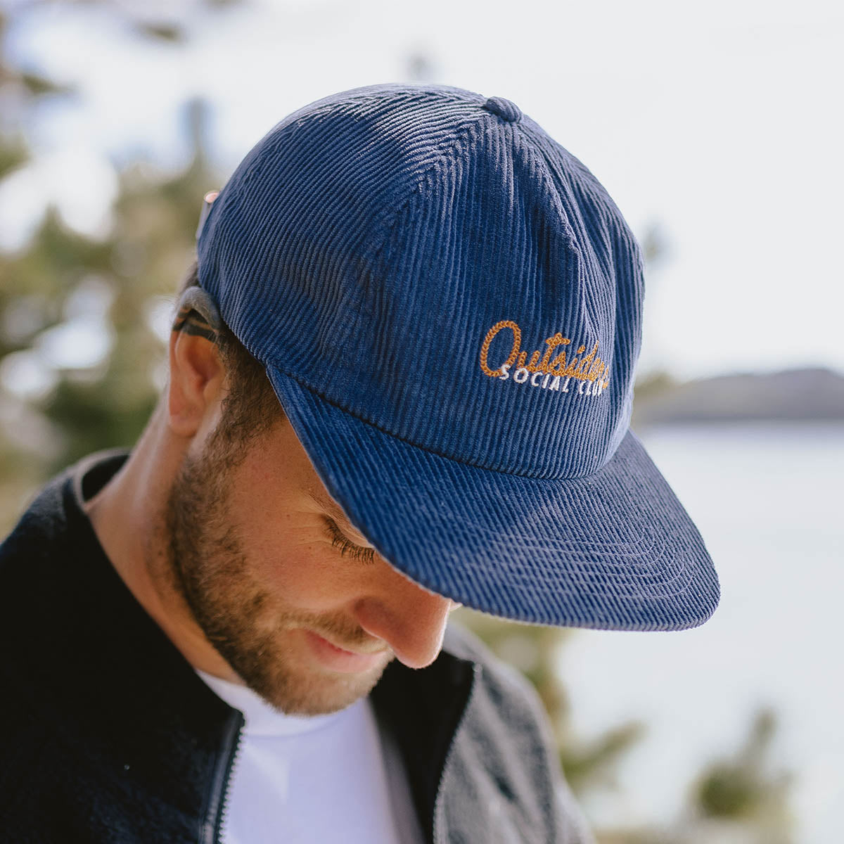 Male_Outsiders Recycled Cotton Cord Cap - Stone Blue