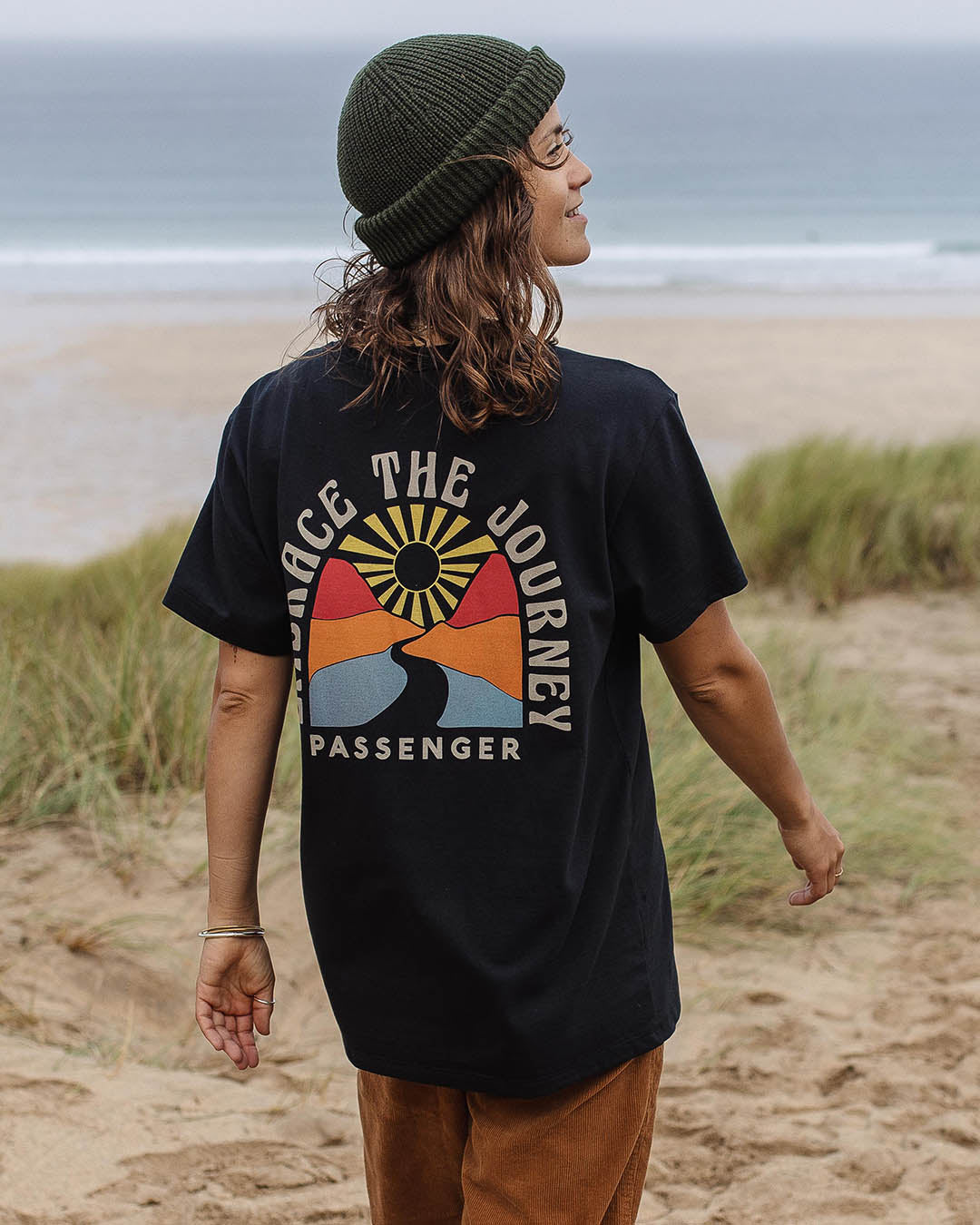 Embrace The Journey Oversized Recycled Cotton T-Shirt - Black