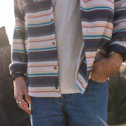Winterwell Brushed Cotton Overshirt - Birch Stripe