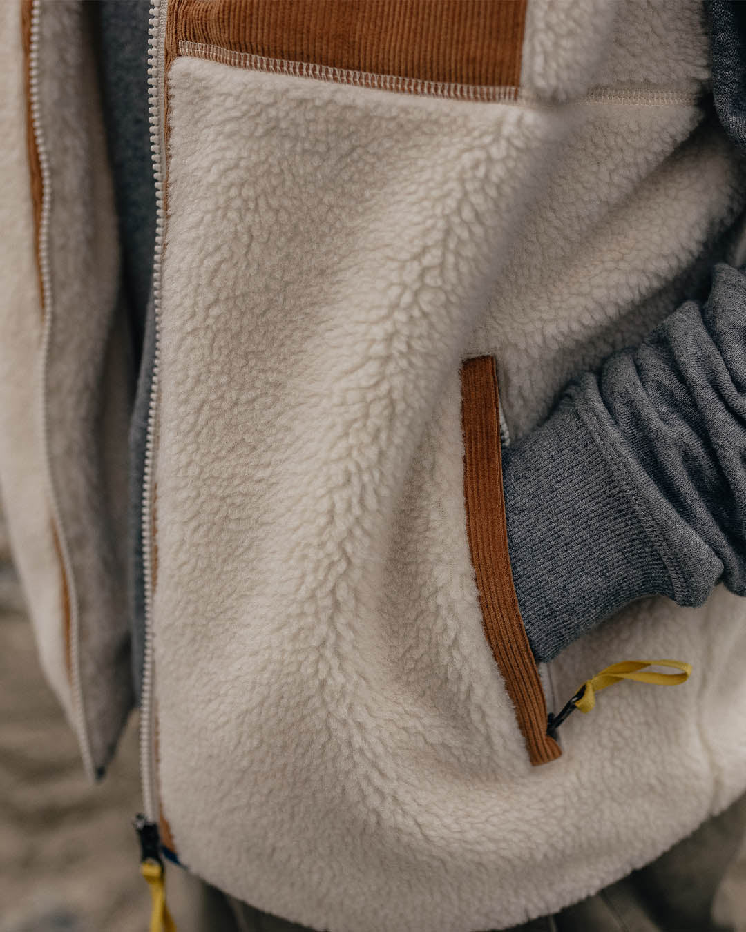 Canyon Recycled Deep-Pile Sherpa Vest - Off White