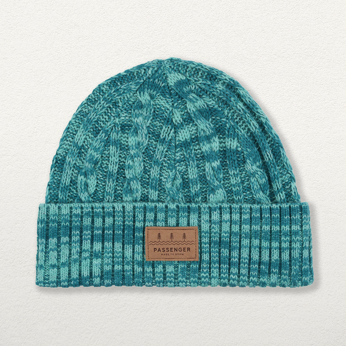 Fireside Cable Knit Beanie - Viridian Green