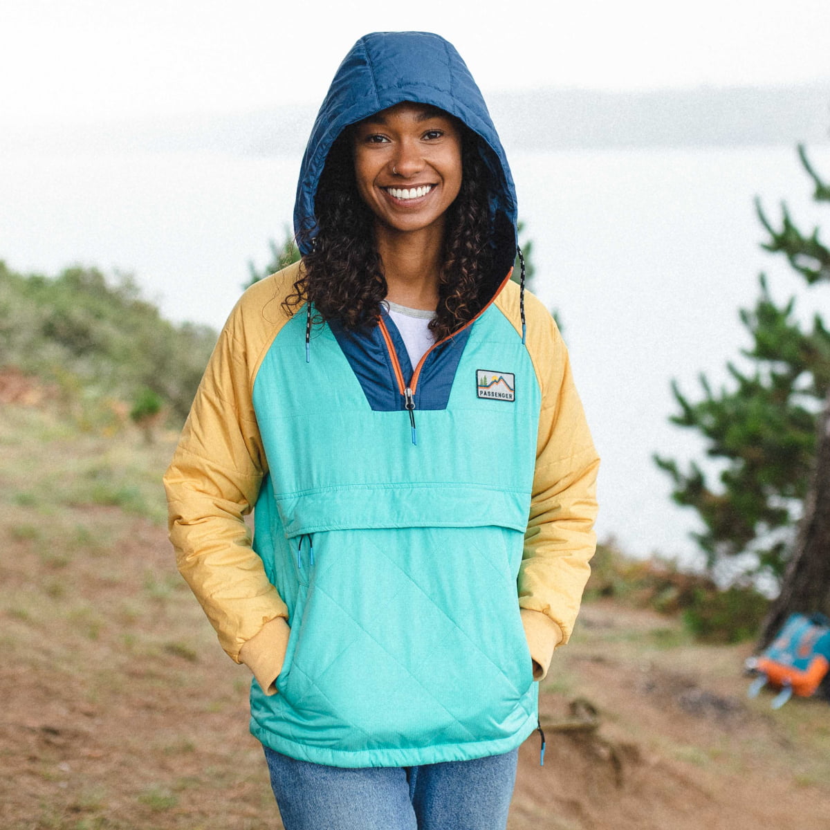Ocean Recycled Insulated 1/2 Zip Jacket - Blue Turquoise