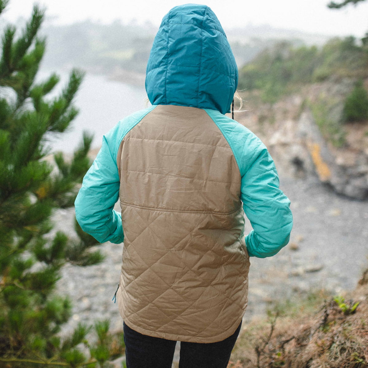 Ocean Recycled Insulated 1/2 Zip Jacket - Chinchilla Brown