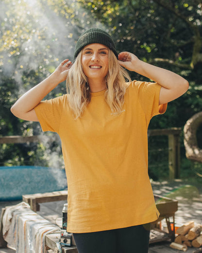 Embrace The Journey Oversized Recycled Cotton T-Shirt - Amber Gold