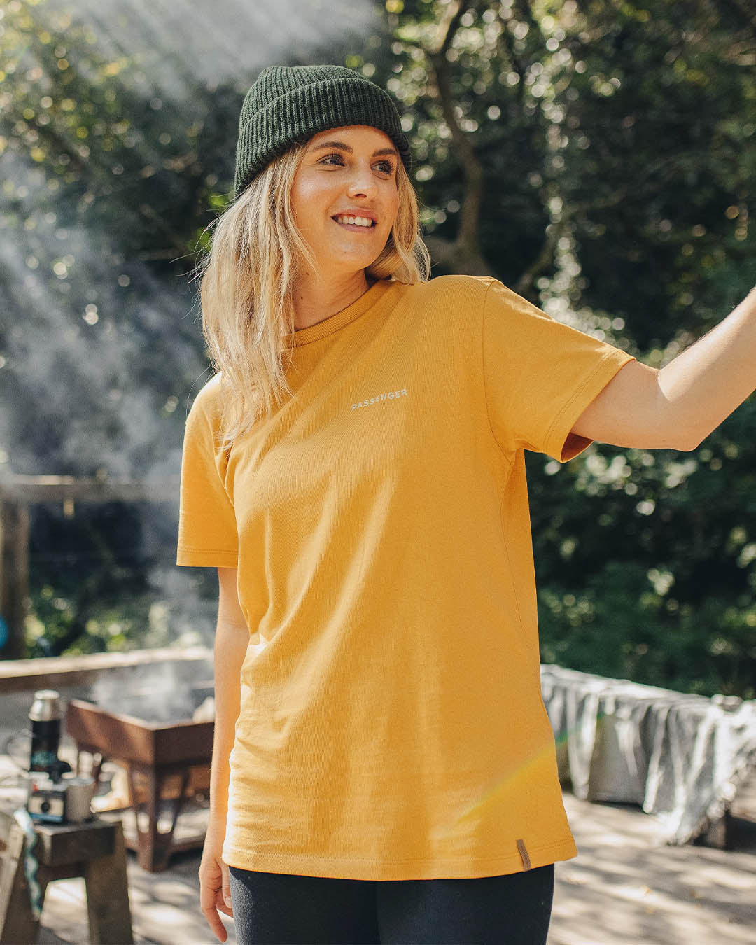 Embrace The Journey Oversized Recycled Cotton T-Shirt - Amber Gold