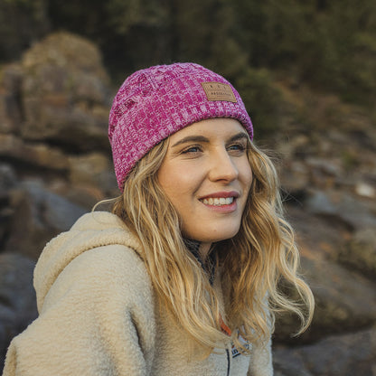 Womens_Fireside Cable Knit Beanie - Orchid