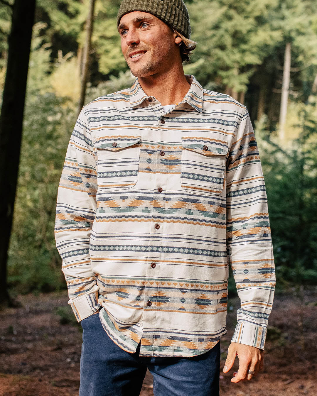 Cabin Jacquard Organic Cotton Shirt - Birch