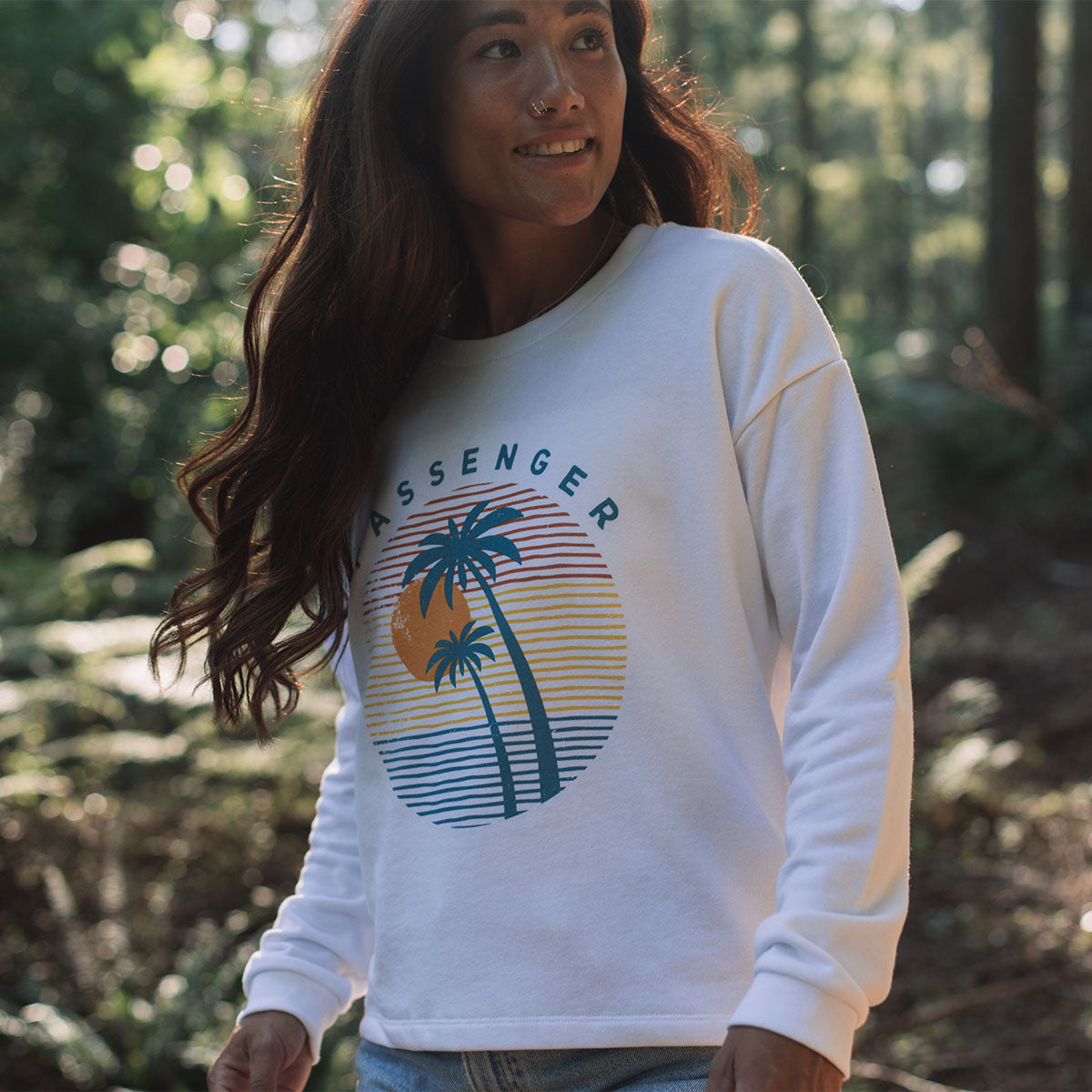 Palm Island Sweatshirt - Milky White